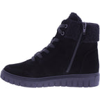Semler | Sina | Schwarz | Samt-Nubukleder | Weite: H | S50765 | Damen Komfort-Stiefelette
