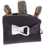F. Hammann / Premium Schuhpflege-Tasche mit Inhalt / Espresso Kalbsleder / Made in Germany