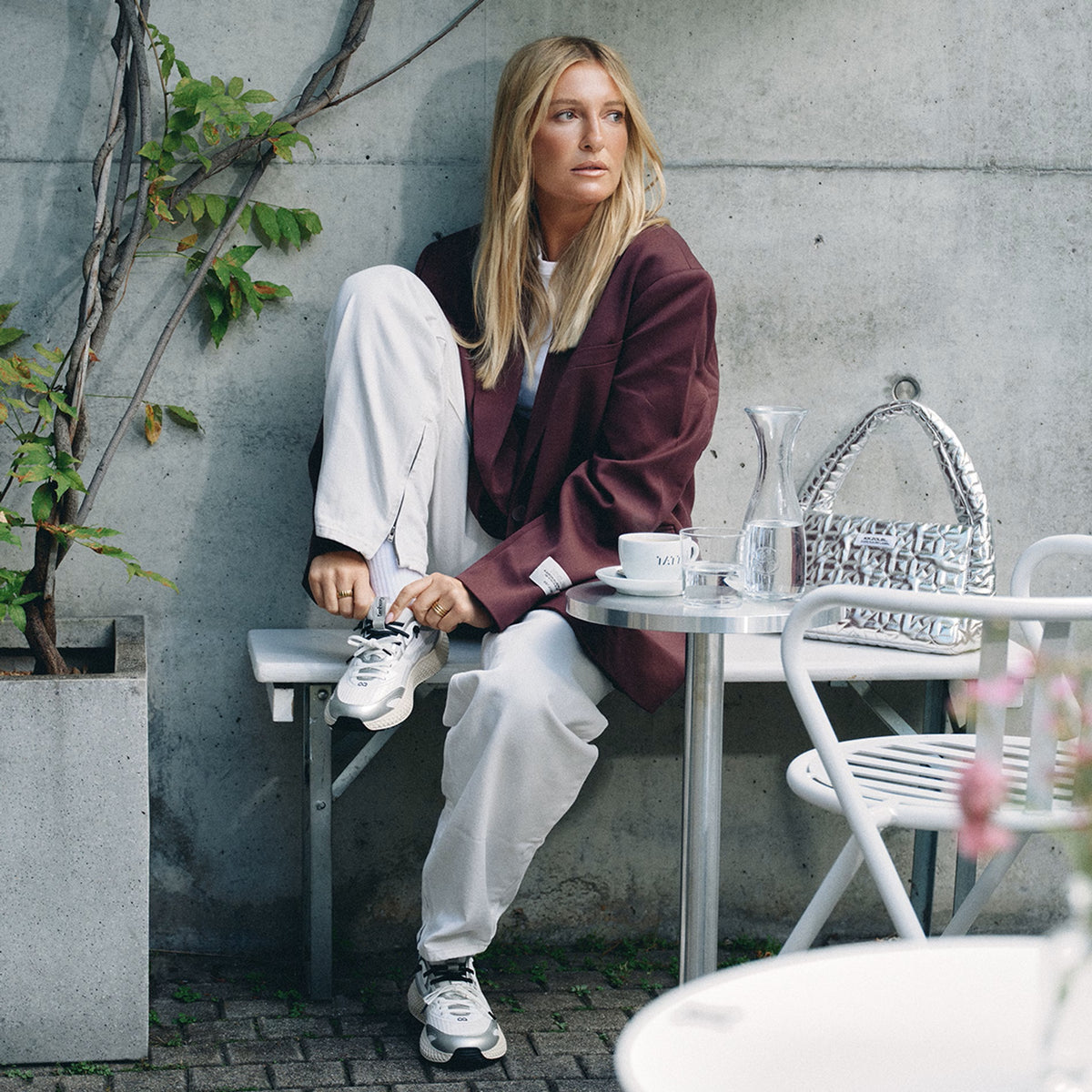 tenhaag | easyhaag by Karo Kauer | Metallic Silver/White-Black | 0025-089 | Damen Hands-Free Sneaker