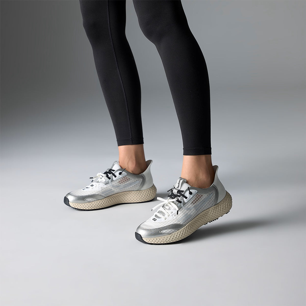 tenhaag | easyhaag by Karo Kauer | Metallic Silver/White-Black | 0025-089 | Damen Hands-Free Sneaker