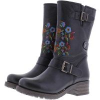 Brako / Modell: Military Traviata / Schwarz-Blumen Leder / Stiefel / Art: 8424 / Damen