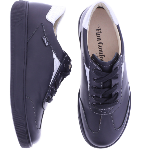 Finn Comfort | Interlagos | Schwarz-Silber | Leder | Wechselfußbett | 02791-902998 | Damen Sneaker