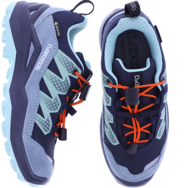 LOWA | Maddox Pro GTX Low Junior | Navy-Rauchblau | GoreTex | Kinder Schnürer