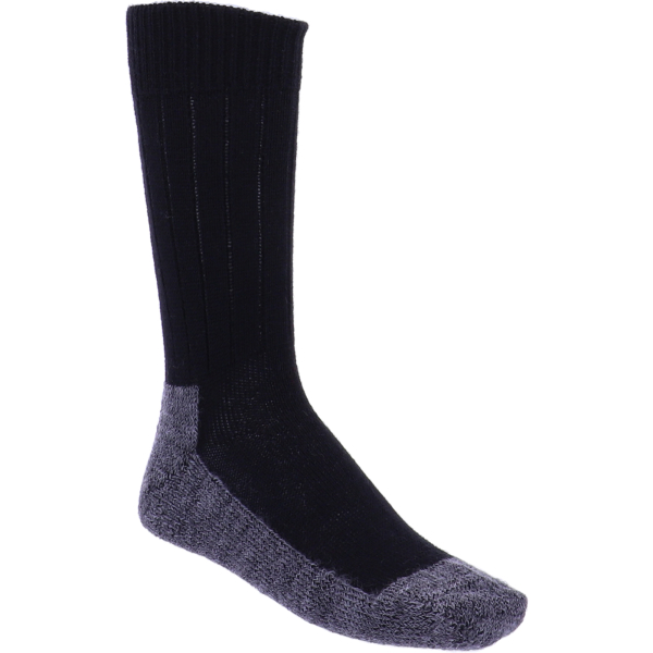 Hirsch Natur Trekking Socken Schwarz-Anthrazit