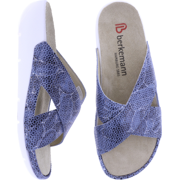 Berkemann / Modell: Vania / Washed Jeans-Blau Leder / Form: Granada / 01465-309 / Damen Pantolette