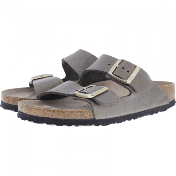 birkenstock arizona washed metallic stone gold