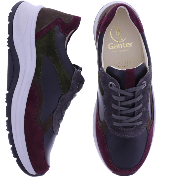 Ganter AKTIV | High Flyer | Aubergine-Multi | Weite: H | Kalbsleder | 2-201852-8799 | Damen Schnürer