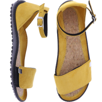 Leguano Barfußschuhe | Modell: Jara | Gelb-Schwarz | Damen Barfuß-Sandalen