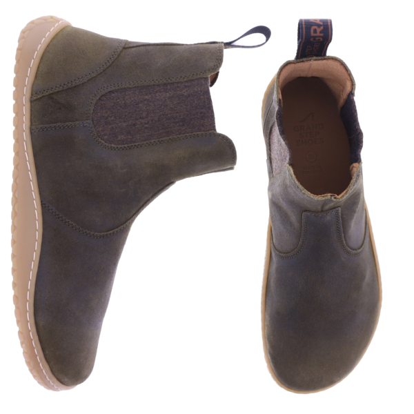 Grand Step Shoes | Kim Barefoot | Olive | Veloursleder | Damen Barfußschuhe