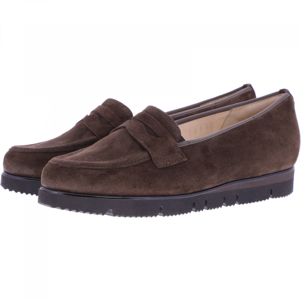 Hassia / Pisa / Darkbraun Soft-Veloursleder / Wechselfußbett / Art: 4-301545-8600 / Damen Slipper