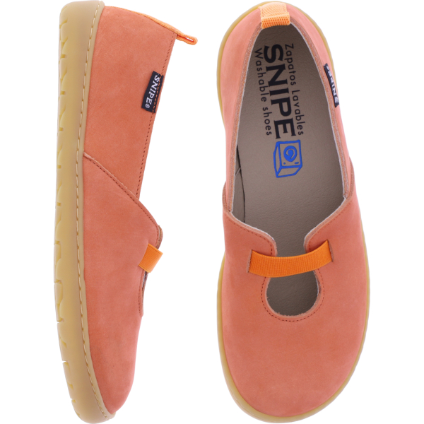 Snipe | Modell: Barefoot | 05500-008 | Clementina-Orange Nubuk Leder | Damen Barfußslipper
