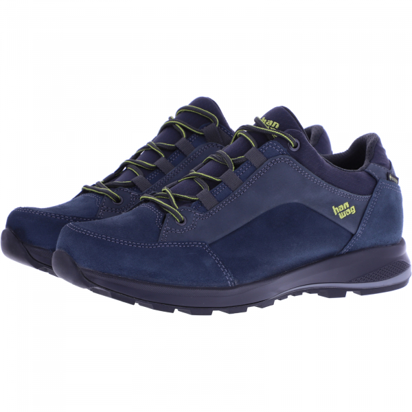 Hanwag / Modell: Banks Low GTX / Steel/Sulphur / Leder / Gore-Tex / Herren Wanderschuhe