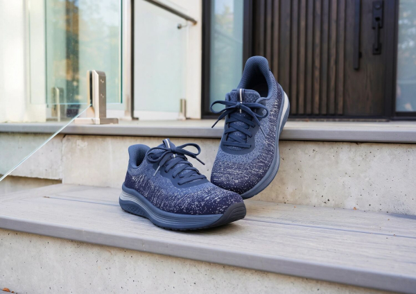 Orthofeet® | Nira | Navy-Silver | Hands-Free Schuhe mit Fersendämpfung | Damen Schnürer