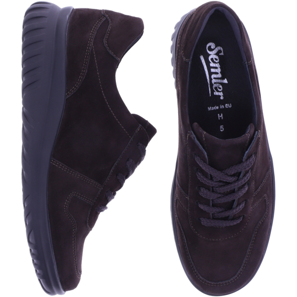 Semler | Lena | Espresso | Samt-Nubukleder | Weite: H | L5445 | Damen Komfort Schnürer