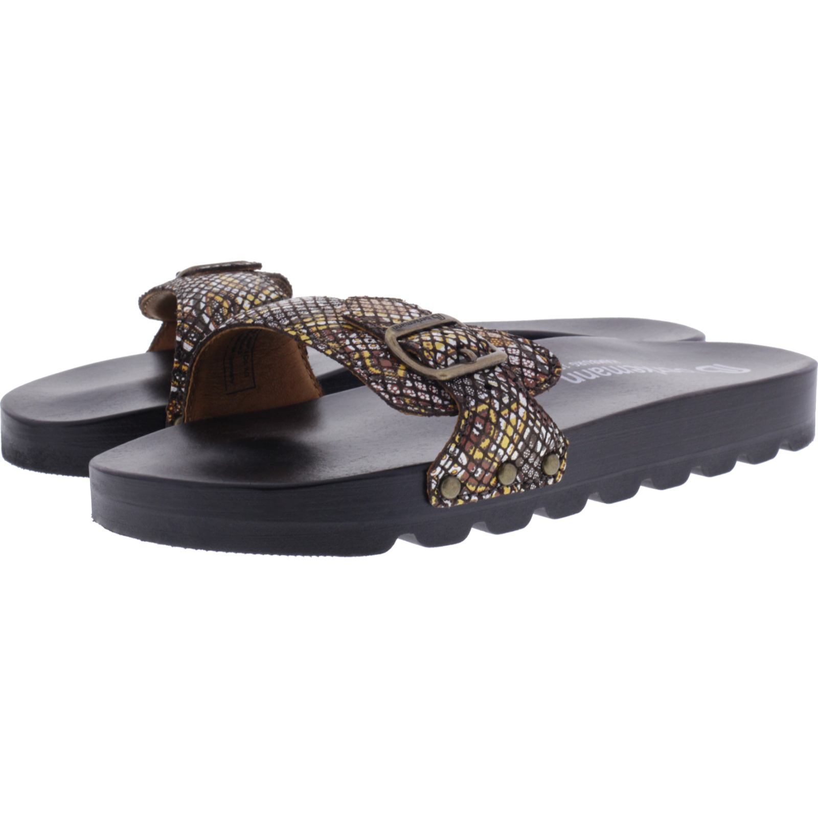 Berkemann / Hippie-No-Sandale / Braun-Tiffany Leder / Art: 00138-447 / Damen Holzsandalen