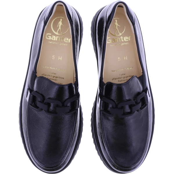Ganter Slipper Heike Schwarz Lack Leder 8-204534-0100 Damen