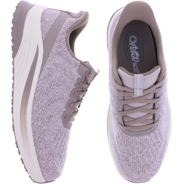 Orthofeet® | Tilos | Light-Khaki-Hellbraun | Hands-Free Schuhe mit Fersendämpfung | Herren Schnürer