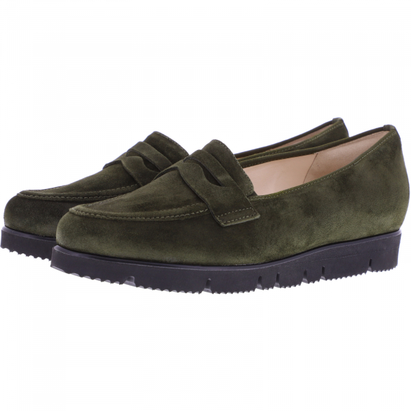 Hassia / Pisa / Forest-Grün Soft-Veloursleder / Wechselfußbett / Art: 4-301545-5800 / Damen Slipper