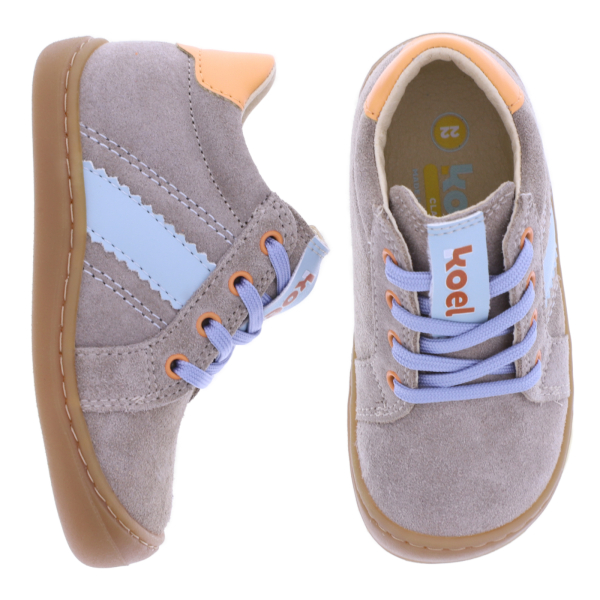 Koel Kids | Blake | Beige-Taupe-Blau | Leder | Kinder Barfußschuhe