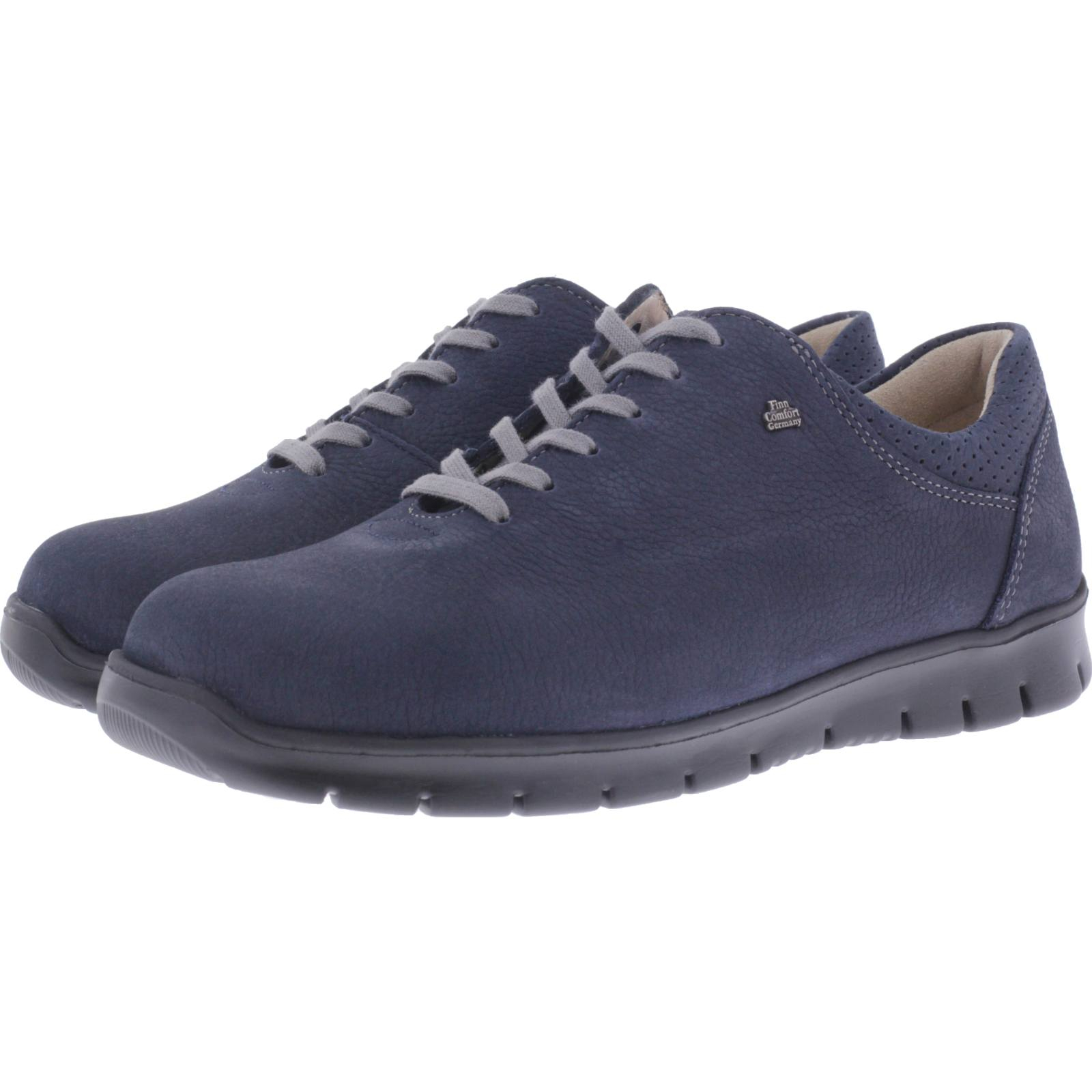 Finn Comfort / Salvador / Marine Blau Leder / Wechselfußbett / Art: 02853-636046 / Damen Schnürer