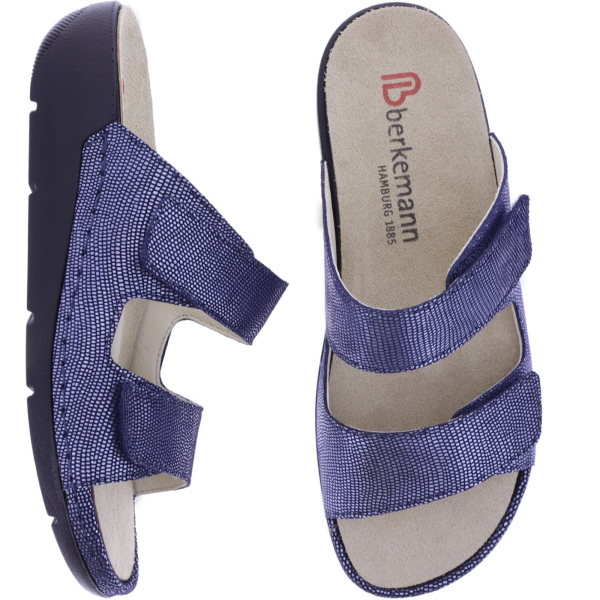 Berkemann | Winona | Blau Briilantleder | Form: Granada | 01466-065 | Damen Pantolette