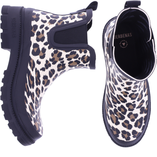 Verbenas | Lua Mate Combi Animal | Crudo Leo-Black | Naturkautschuk | Damen Gummistiefel | Chelsea Boots