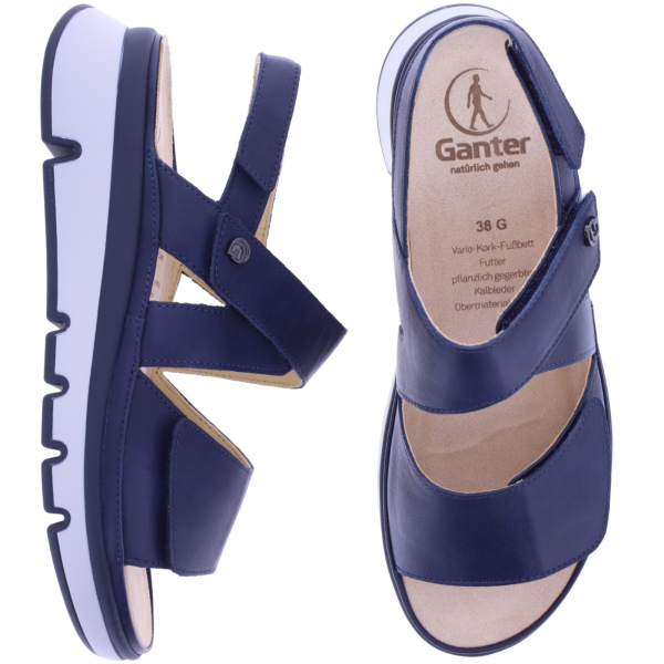 Ganter | Gianna | Dunkelblau | Kalbsleder | Wechselfußbett | Weite: G | 1-200631-3500 | Sandalen