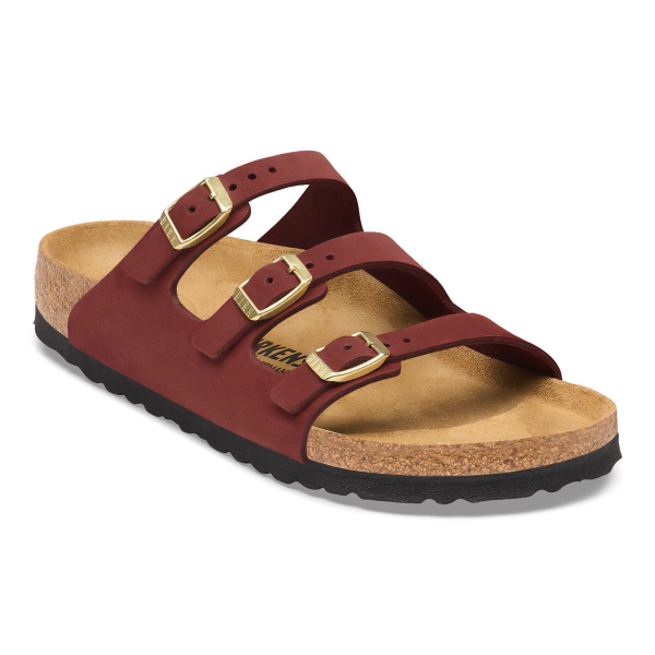 Birkenstock | Florida | Zinfandel-Weinrot | Nubukleder | Weite: Schmal | 1033172 | Damen Pantoletten