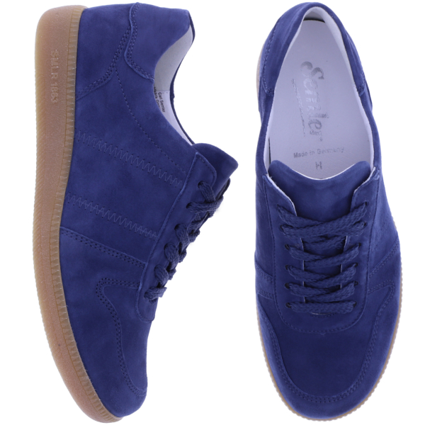 Semler | Steffi | Denim-Dunkelblau | Samt-Nubukleder | Weite: H | S4066 | Damen Komfort-Schnürer