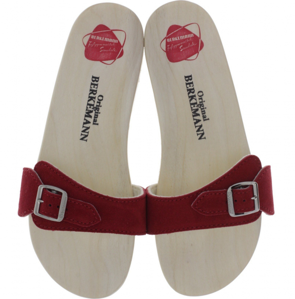 Berkemann / Original-Sandale / B100 / Rot Velours / Sohle: Natur / Art: 00100-250 / Unisex