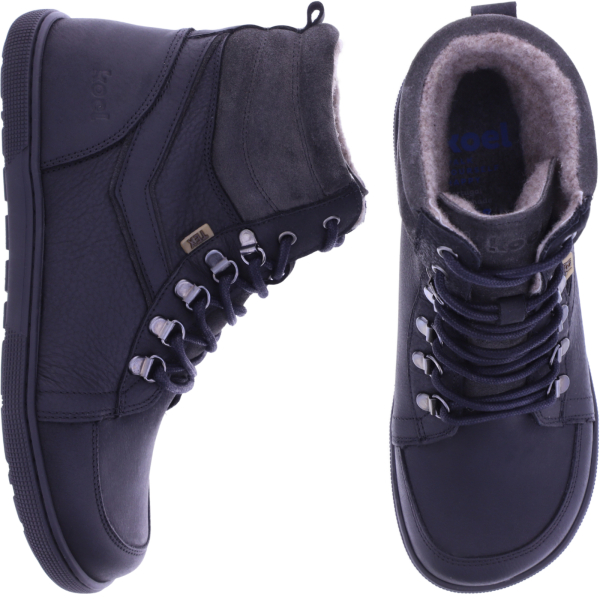 Koel | Fox | Schwarz | Hydroleder mit Wollfilzfutter | Damen Barfußstiefelette