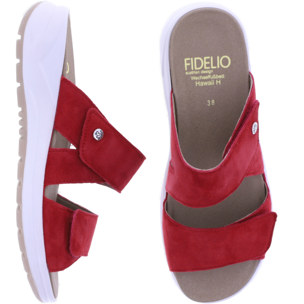 Fidelio | Hawaii | Fruttato-Rot | Nubukleder | Weite: H | Damen Pantoletten