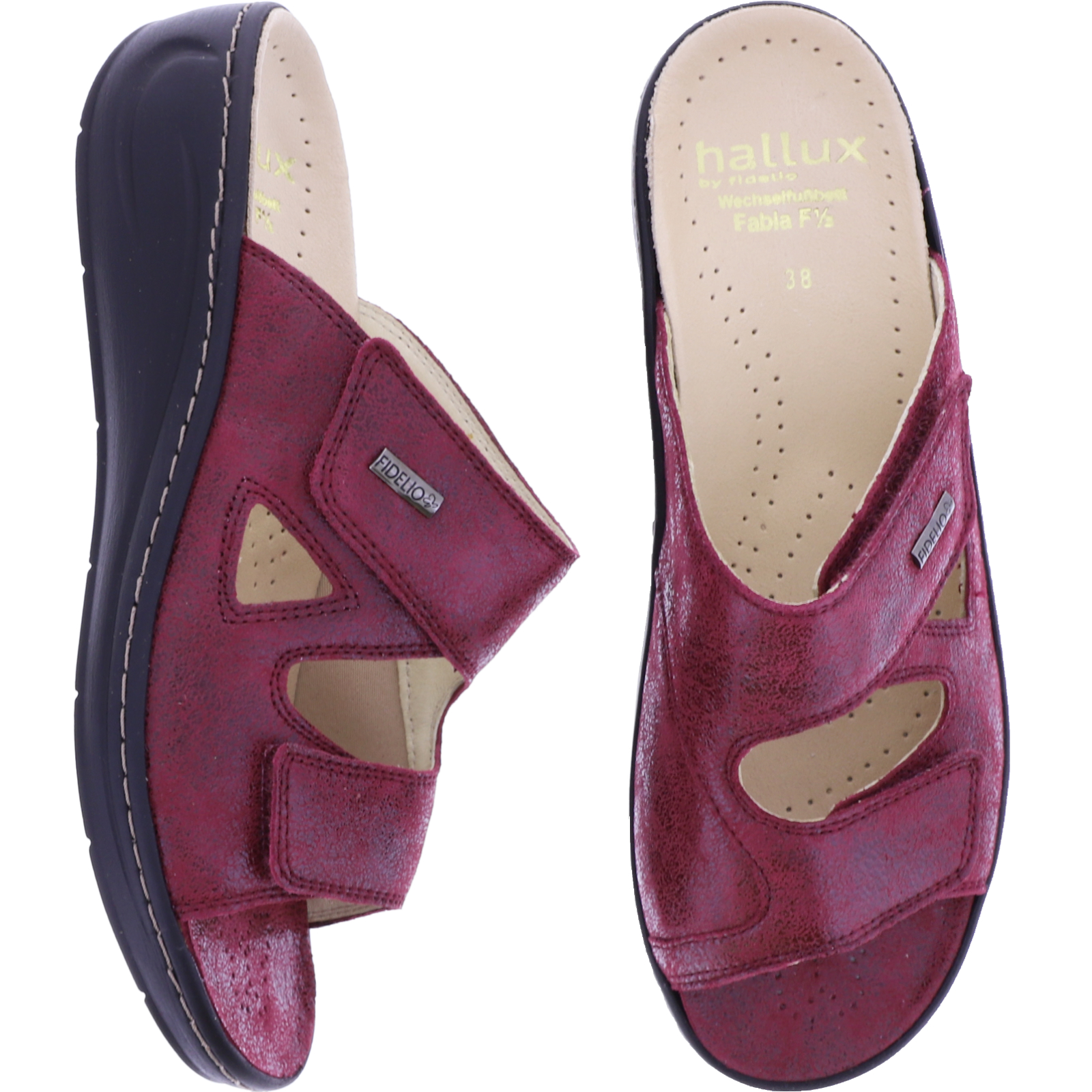 Fidelio Fabia Rubino-Rot Leder Damen Hallux Pantoletten