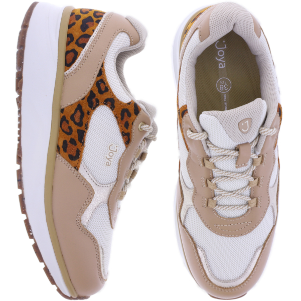 Joya | Tina III | Beige-White-Leo | Premiumleder-Textil | Weite: H | JY097A | Damen Aktiv Schuhe