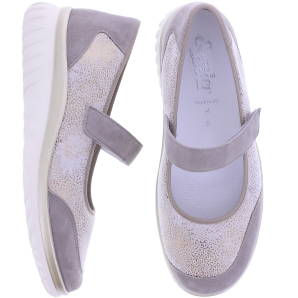 Semler | Lena | Panna-Taupe | Nubukleder-Stretch | Weite: H | L5425 | Damen Komfort-Ballerinas