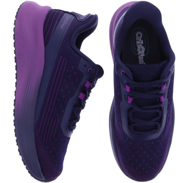 Orthofeet® | Dart | Navy/Orchid/Lila | Hands-Free Schuhe mit Fersendämpfung | Damen Schnürer