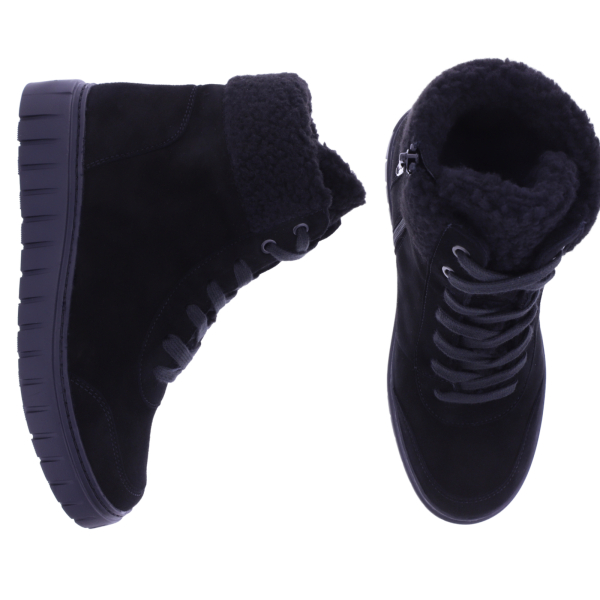 Semler | Sina | Schwarz | Samt-Nubukleder | Weite: H | S50765 | Damen Komfort-Sitefelette