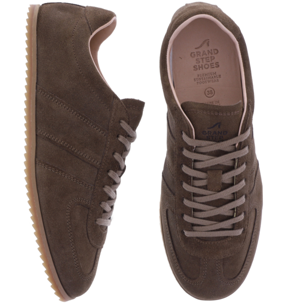 Grand Step Shoes | Zeno Sneaker | Taupe-Braun | Veloursleder | Damen Sneaker