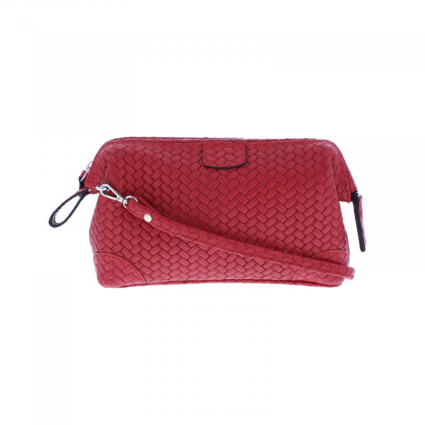 F. Hammann / Premium Mini Doc Bag Handtasche / Rot Flecht Kalbsleder / Made in Germany