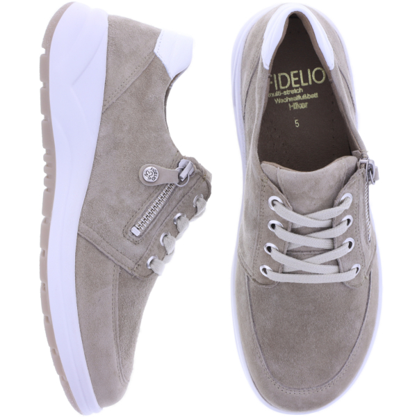 Fidelio | Hiker | Stone Nubuk | Leder | Multistretch | Weite: H | Damen Komfort-Schnürer