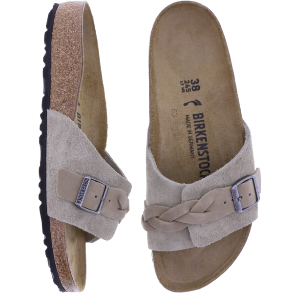 Birkenstock | Oita Braided | Taupe Velours | Leder | Weite: Schmal | 1026730 | Damen Pantoletten