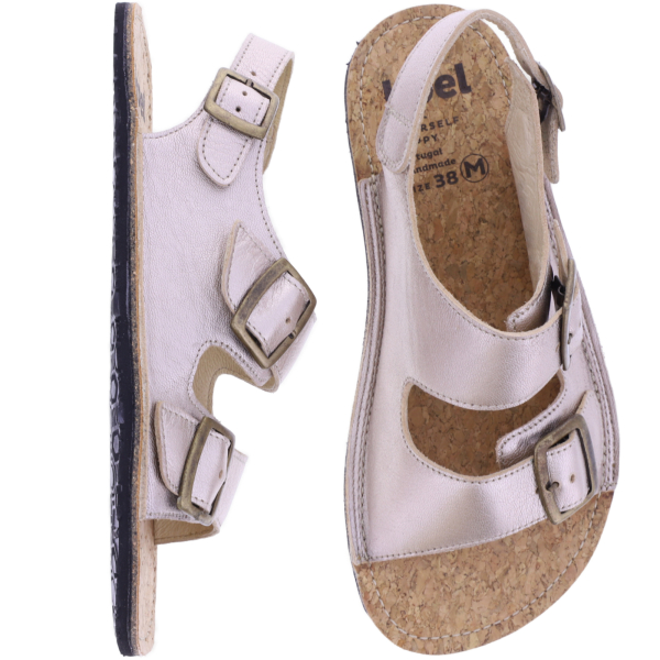 Koel | Ada | Champagner-Metallic | Nappaleder | Damen Barfußsandalen