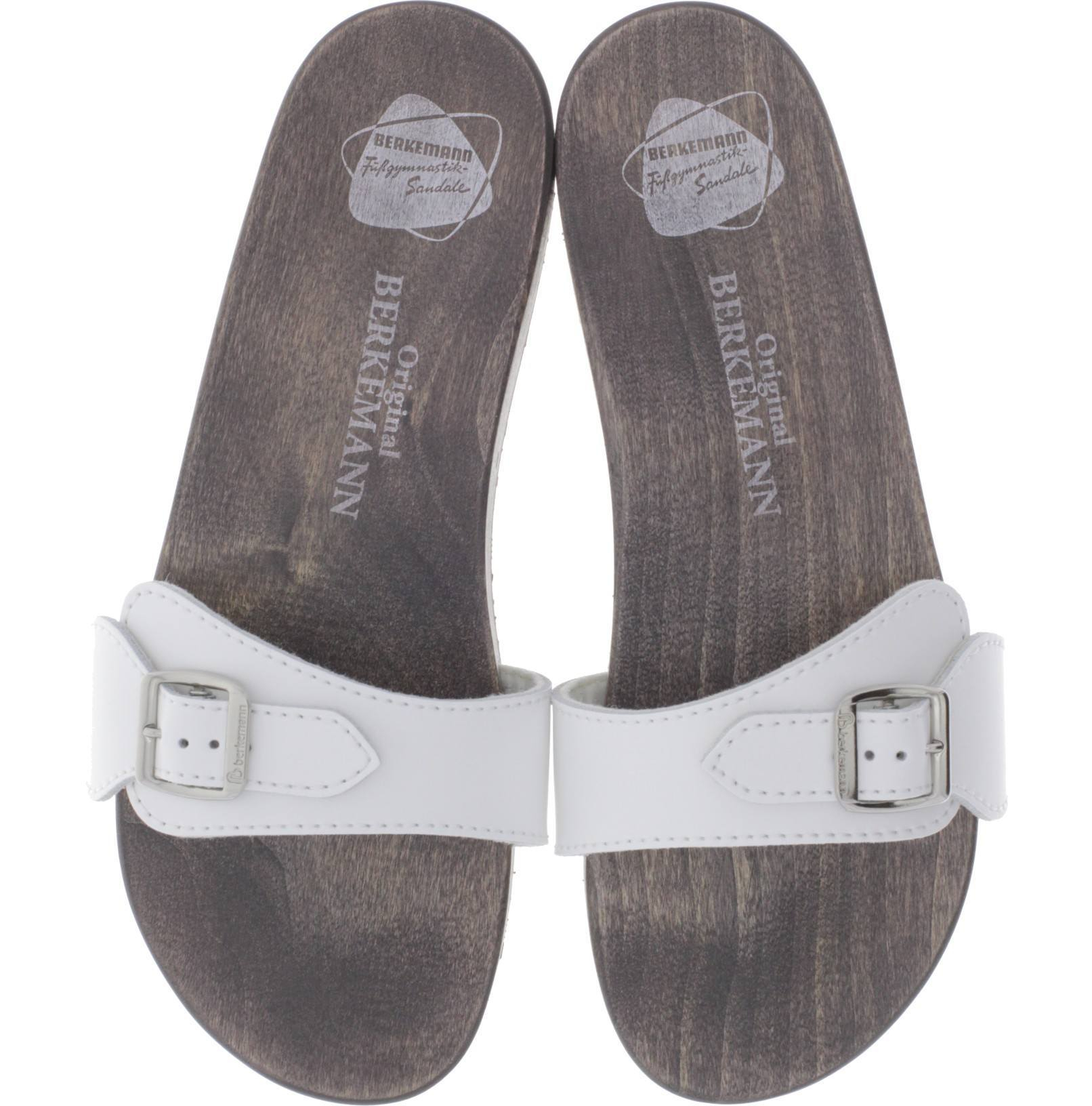 Berkemann / Original-Sandale / Weiß Glattleder / Sohle: Braun / Art: 10100-100 / Unisex