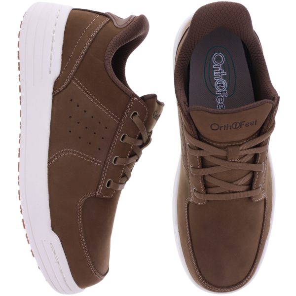 Orthofeet® | Rove | Tan-Braun | Hands-Free Schuhe mit Fersendämpfung | Herren Schnürer