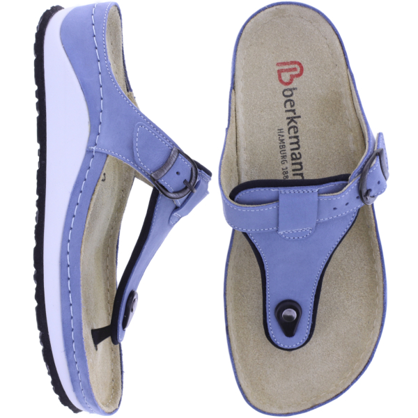 Berkemann | Mila | Azurblau Nubuk | Leisten: Caldera | 01351-394 | Zehentrenner | Damen