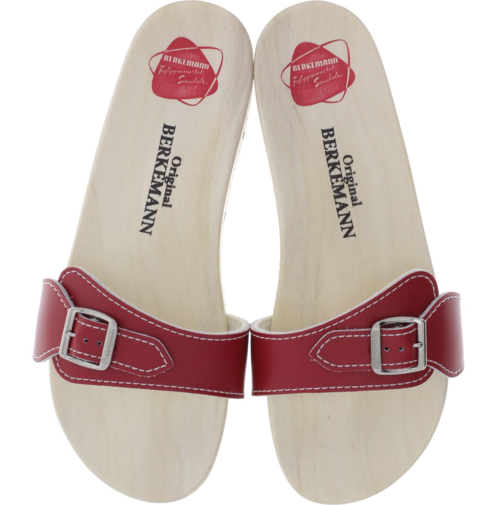 Berkemann / Original-Sandale / B100 / Rot Glattleder / Sohle: Natur / Art: 00100-200 / Unisex