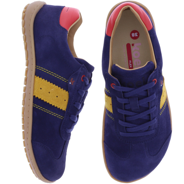 Koel | Ila 3.0 | Blue-Gelb-Rot | Veloursleder | Damen Barfußschuhe