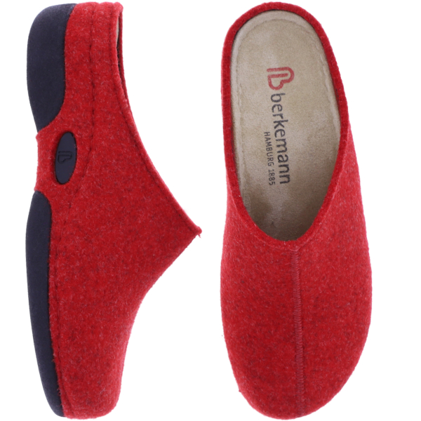 Berkemann | Lauren | Rot Filz | Leisten: Brisbane | Weite: G | 01553-235 | Damen Hausschuhe