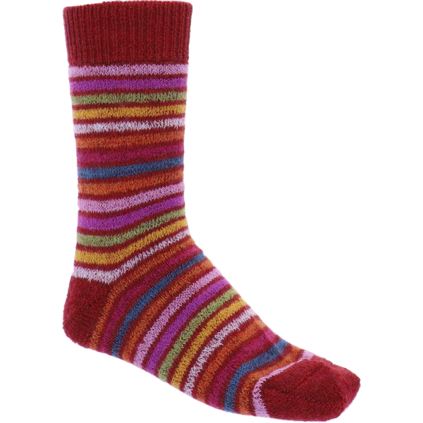 Hirsch Natur Ringel-Socken Mohnmeliert-Bunt