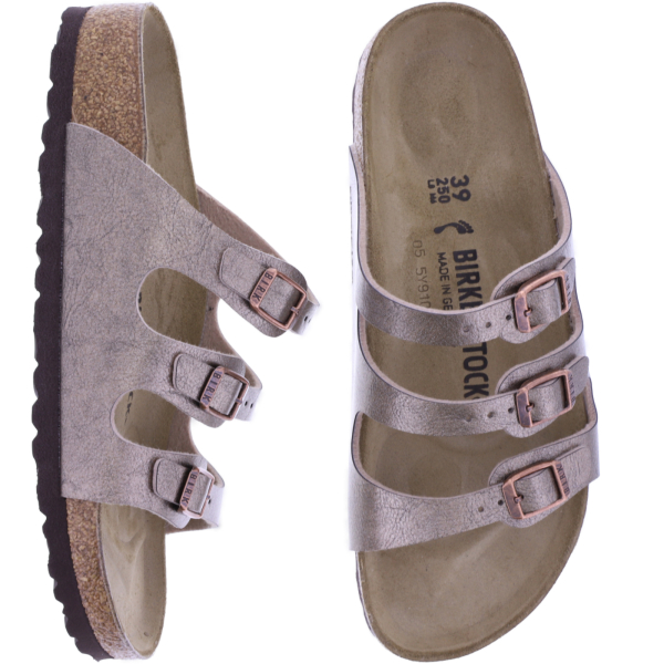 Birkenstock | Florida | Graceful Taupe | Birko-Flor | Weite: Schmal | 1030352 | Damen Pantoletten